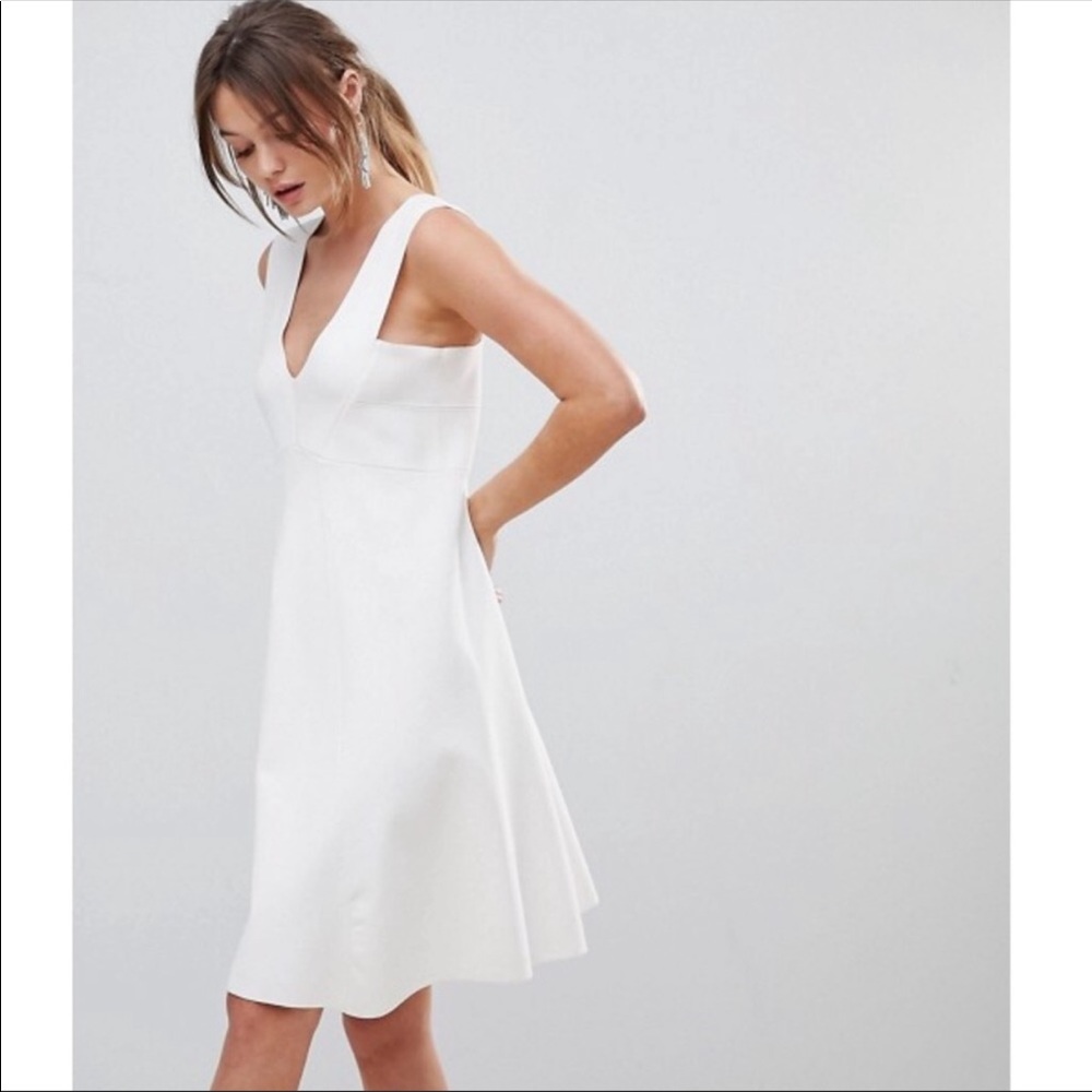Reiss White Jamie A Line Dress Sz 8